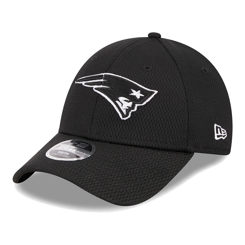 Casquette ajustable New Era noire New England Patriots Main B-Dub 9FORTY pour jeunes