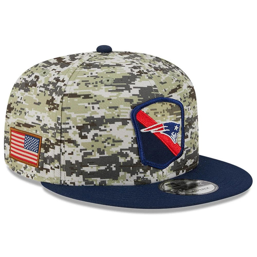 Youth New Era  Camo/Navy New England Patriots 2023 Salute To Service 9FIFTY Snapback Hat