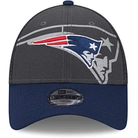 Casquette New Era Graphite New England Patriots Reflect 9FORTY réglable pour jeune