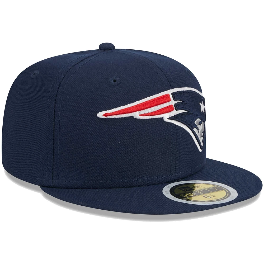 Casquette ajustée 59FIFTY Main des Patriots de la Nouvelle-Angleterre New Era bleu marine pour jeune