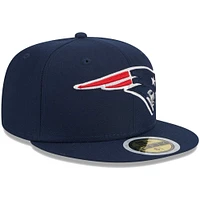 Youth New Era Navy England Patriots  Main 59FIFTY Fitted Hat