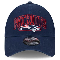 Casquette réglable New Era New England Patriots Outline 9FORTY bleu marine pour jeune