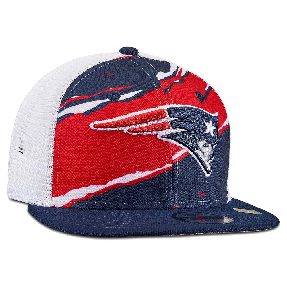 Casquette New Era New England Patriots Tear 9FIFTY Trucker snapback bleu marine pour jeune