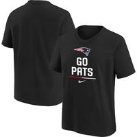 Youth Nike Black New England Patriots Go Pats Slogan - T-Shirt