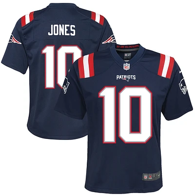 Maillot de match Nike Mac Jones des New England Patriots pour jeunes, bleu marine