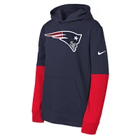 Youth Nike  Navy New England Patriots Club Pullover Hoodie