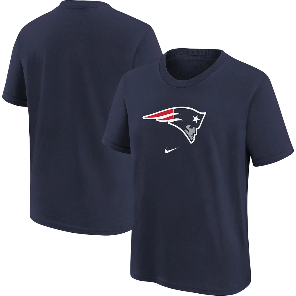 T-shirt Nike bleu marine avec logo des New England Patriots pour jeunes