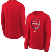 Youth Nike Red New England Patriots Icon - Long Sleeve T-Shirt