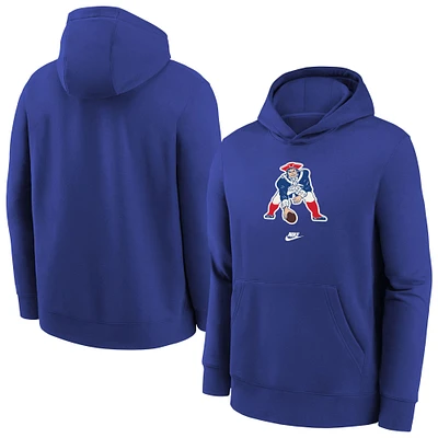 Sweat à capuche en polaire Nike Royal New England Patriots Rewind Club pour jeunes