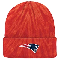 Youth Red New England Patriots Tie-Dye Cuffed Knit Hat