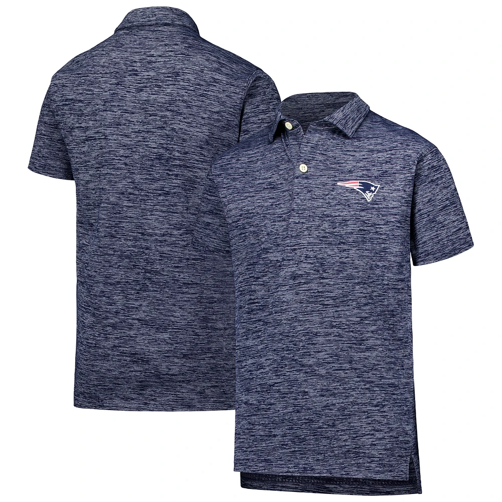 Youth Wes & Willy Navy New England Patriots Cloudy Yarn Polo