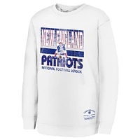 Youth White New England Patriots Retro Big Game Fleece Pullover Sweatshirt