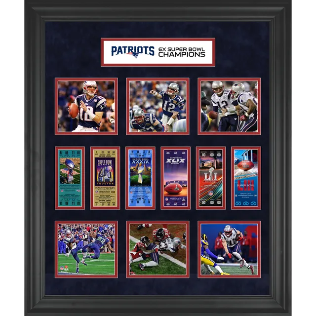 New England Patriots 6-Time Super Bowl Champions 34.25'' x 35'' Framed  Poster 