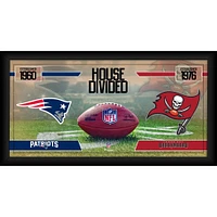 Collage de football encadré de 10" x 20" des Patriots de la Nouvelle-Angleterre contre les Buccaneers de Tampa Bay