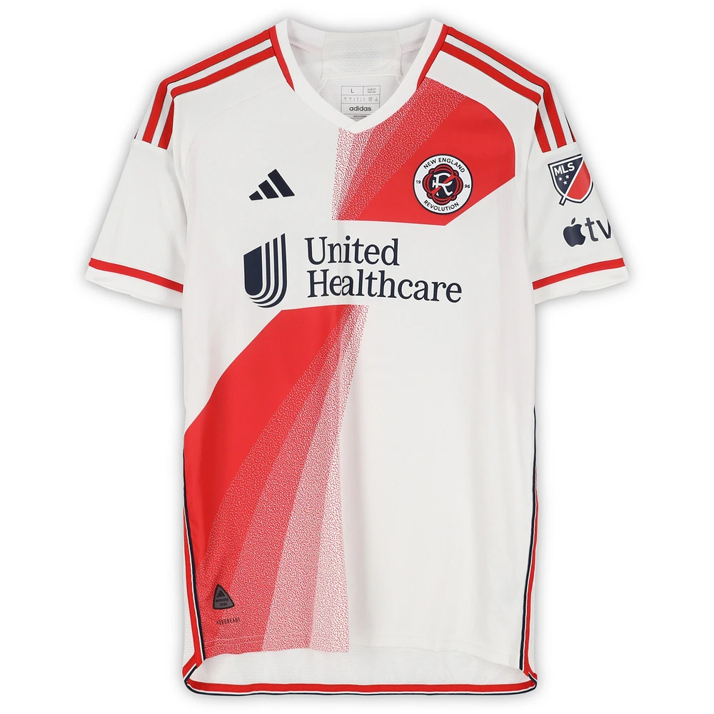 Maillot adidas blanc dédicacé Brandon Bye des New England Revolution n° 15, utilisé lors du match, saison 2024 de la MLS - Taille L