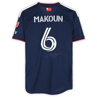 Maillot bleu marine dédicacé Christian Makoun New England Revolution #6 de la saison 2023 de la MLS