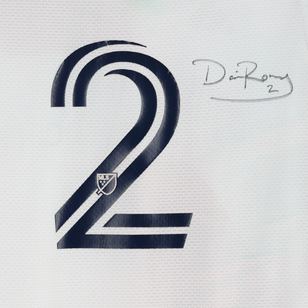 Maillot blanc dédicacé #2 des New England Revolution de Dave Romney lors de la saison 2023 de la MLS