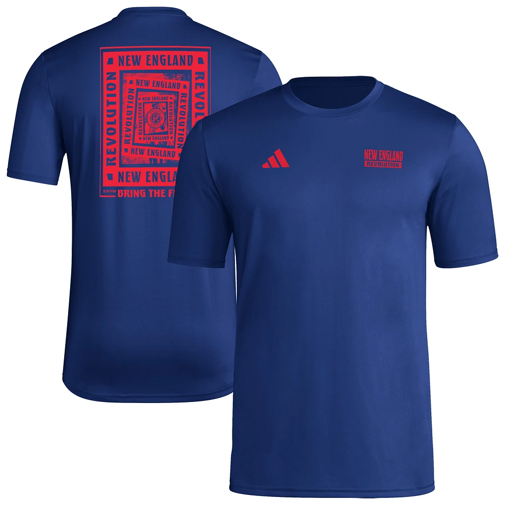 Men's adidas Navy New England Revolution AEROREADY Local Wrap T-Shirt