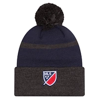 Men's New Era  Navy New England Revolution 2025 Kickoff Cuffed Knit Hat with Pom
