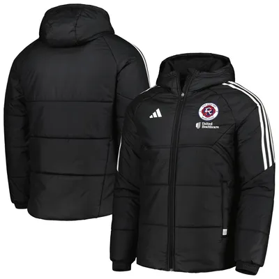 New England Revolution adidas Winter Raglan Full-Zip Hoodie Jacket - Black