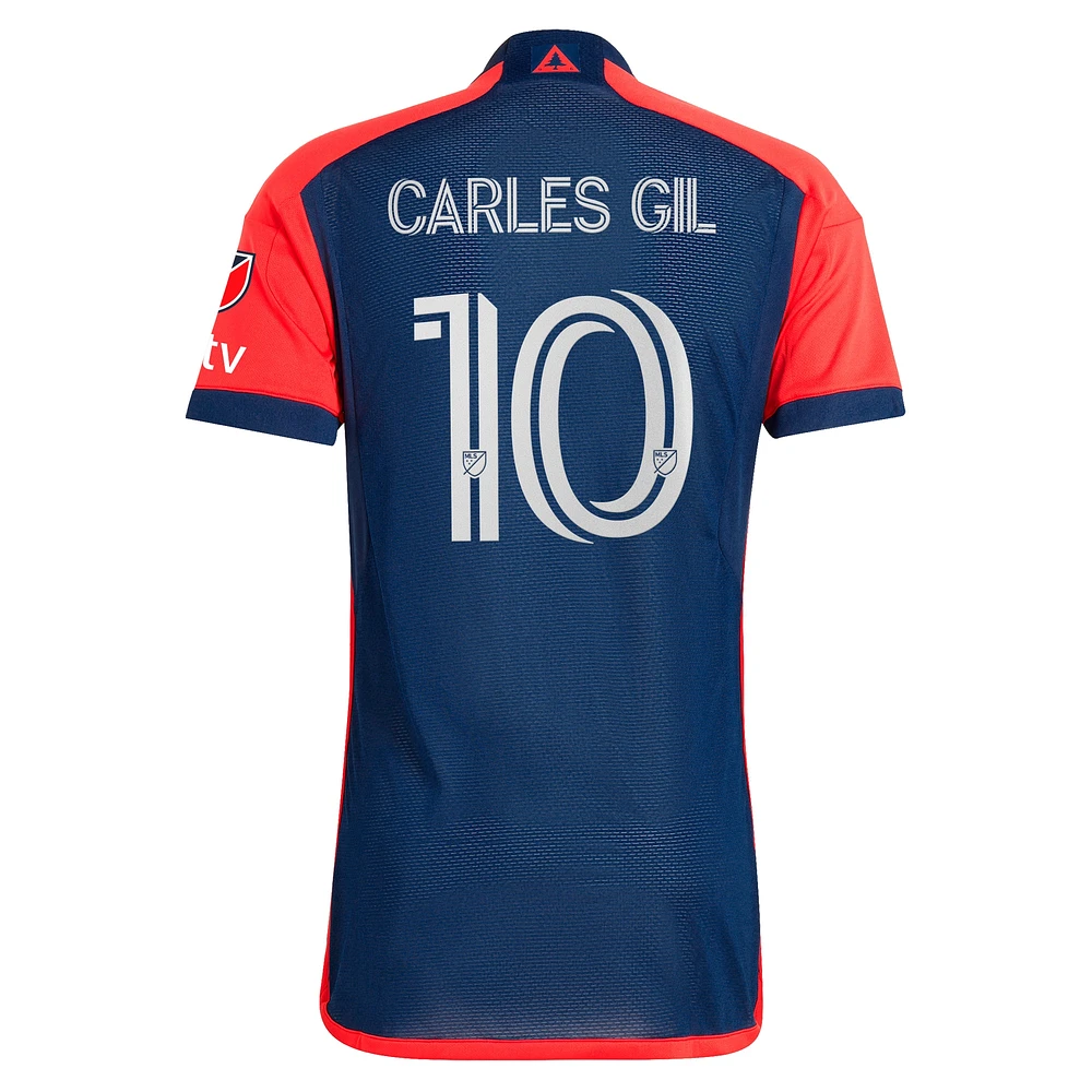 Men's adidas Carles Gil Navy New England Revolution 2024 Boston Tea Party Authentic Player Jersey