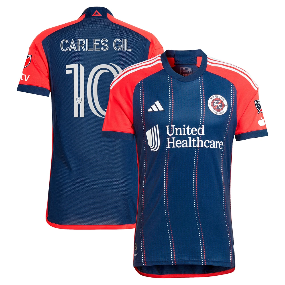 Maillot de joueur authentique Carles Gil adidas New England Revolution 2024 Boston Tea Party pour homme