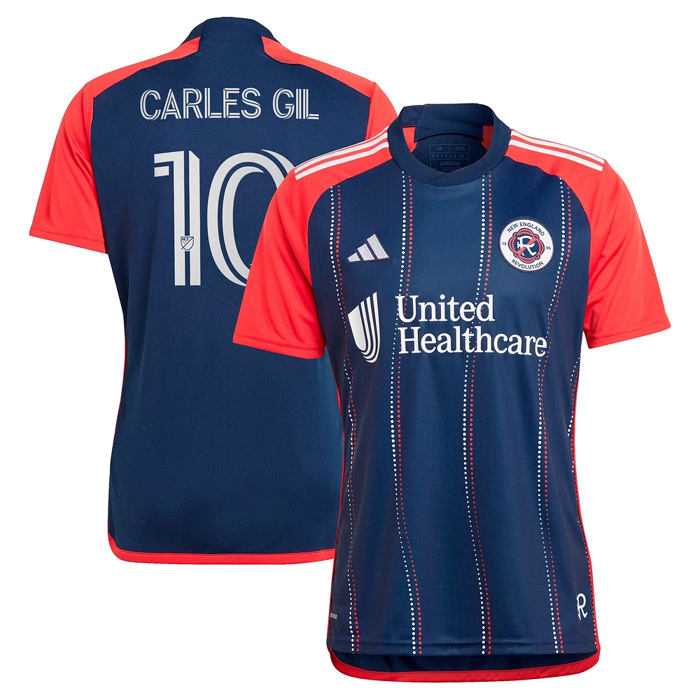 Men's adidas Carles Gil Navy New England Revolution 2024 Boston Tea Party Replica Player Jersey