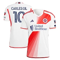 Men's adidas Carles Gil White New England Revolution 2023 Defiance Authentic Jersey