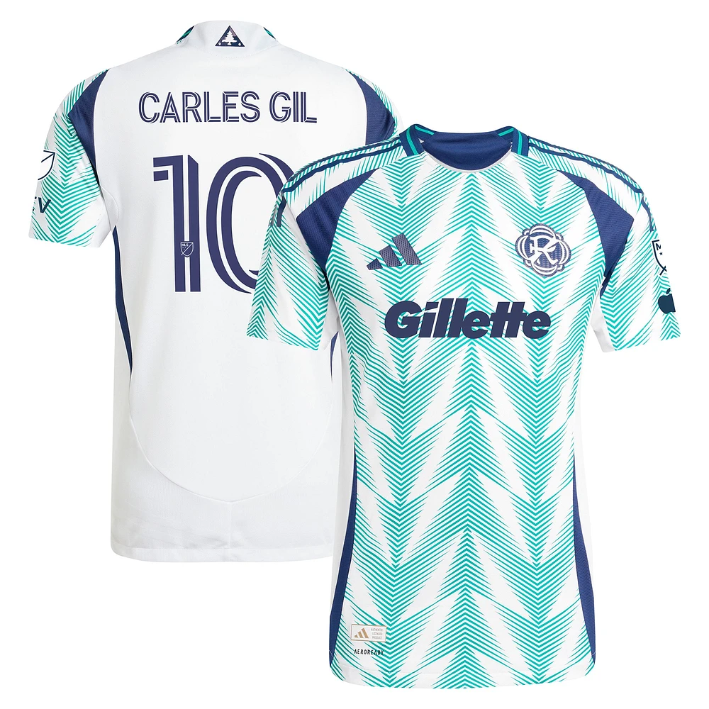 Men's adidas Carles Gil White New England Revolution 2025 Eastern Pine x Flag of Authentic Player Jersey