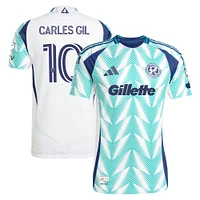 Men's adidas Carles Gil White New England Revolution 2025 Eastern Pine x Flag of Authentic Player Jersey