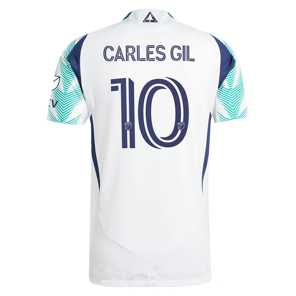 Men's adidas Carles Gil White New England Revolution 2025 Eastern Pine x Flag of Authentic Player Jersey
