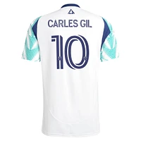 Men's adidas Carles Gil White New England Revolution 2025 Eastern Pine x Flag of Replica Player Jersey