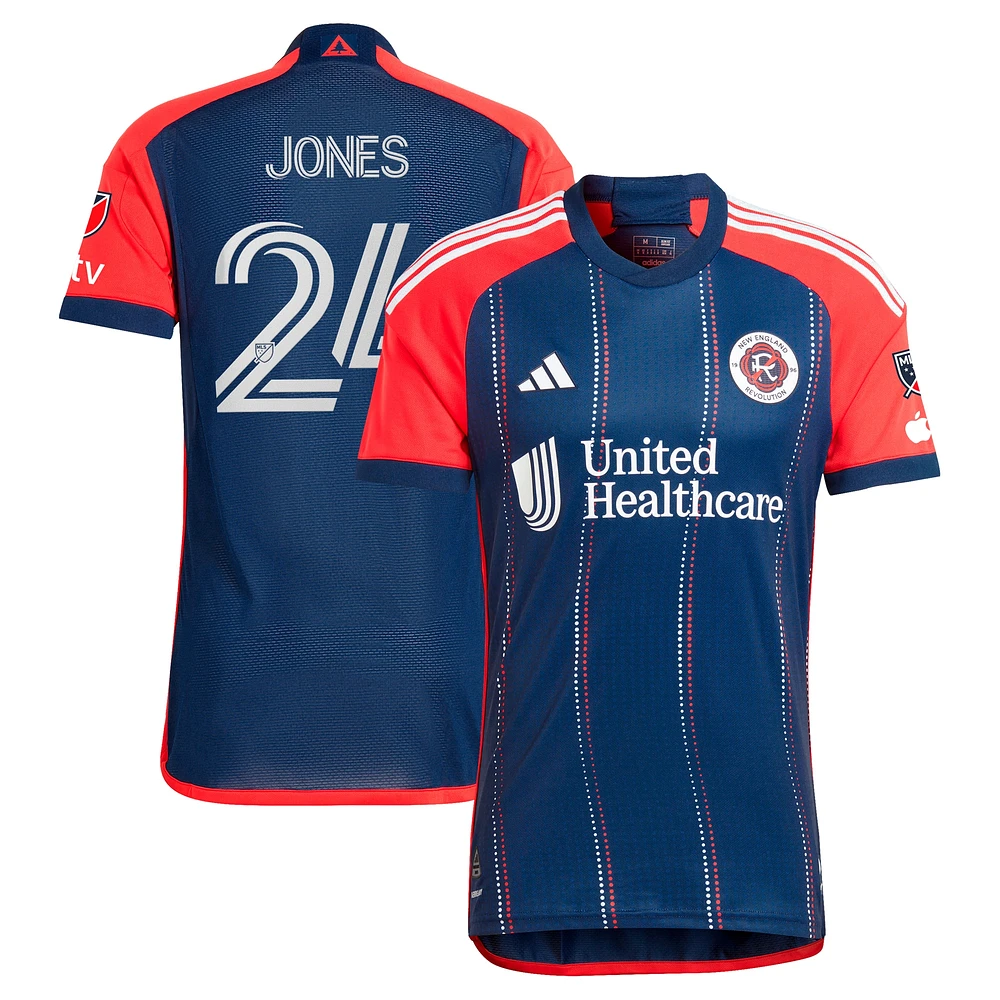 Men's adidas DeJuan Jones Navy New England Revolution 2024 Boston Tea Party Authentic Player Jersey