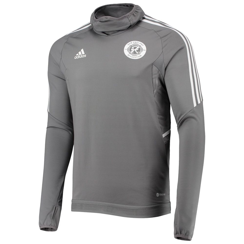 Men's adidas Gray New England Revolution COLD.RDY Raglan Warmup Pullover Jacket