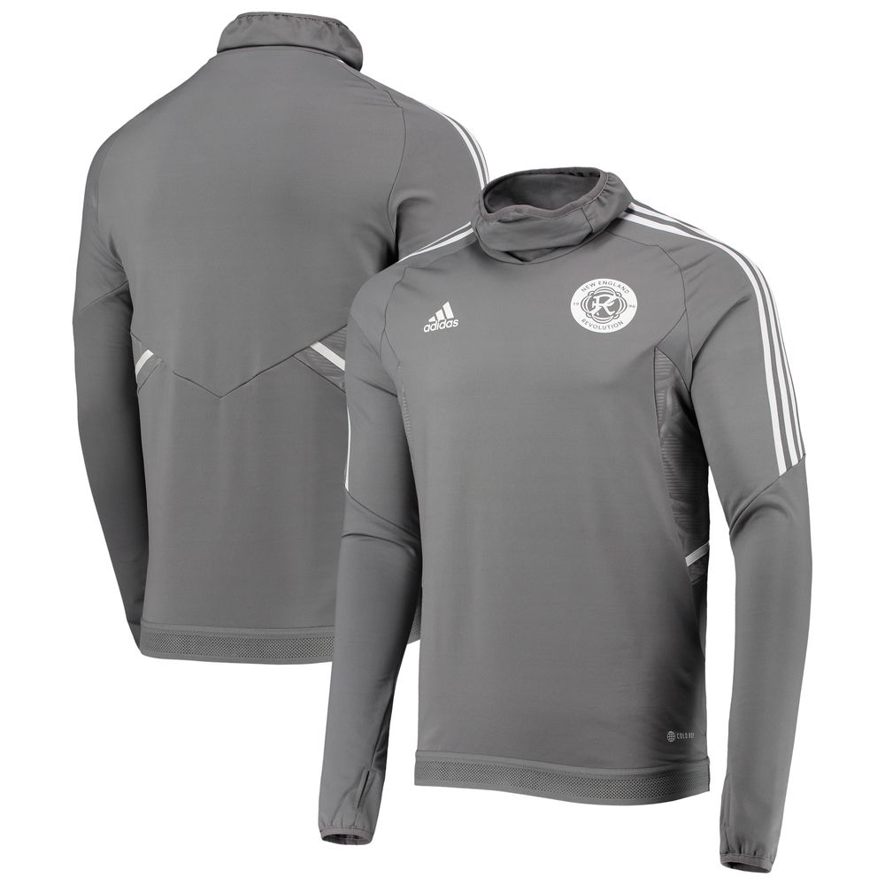 Men's adidas Gray New England Revolution COLD.RDY Raglan Warmup Pullover Jacket