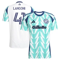 Maillot réplique de joueur adidas Luca Langoni blanc New England Revolution 2025 Eastern White Pine x Flag of pour homme
