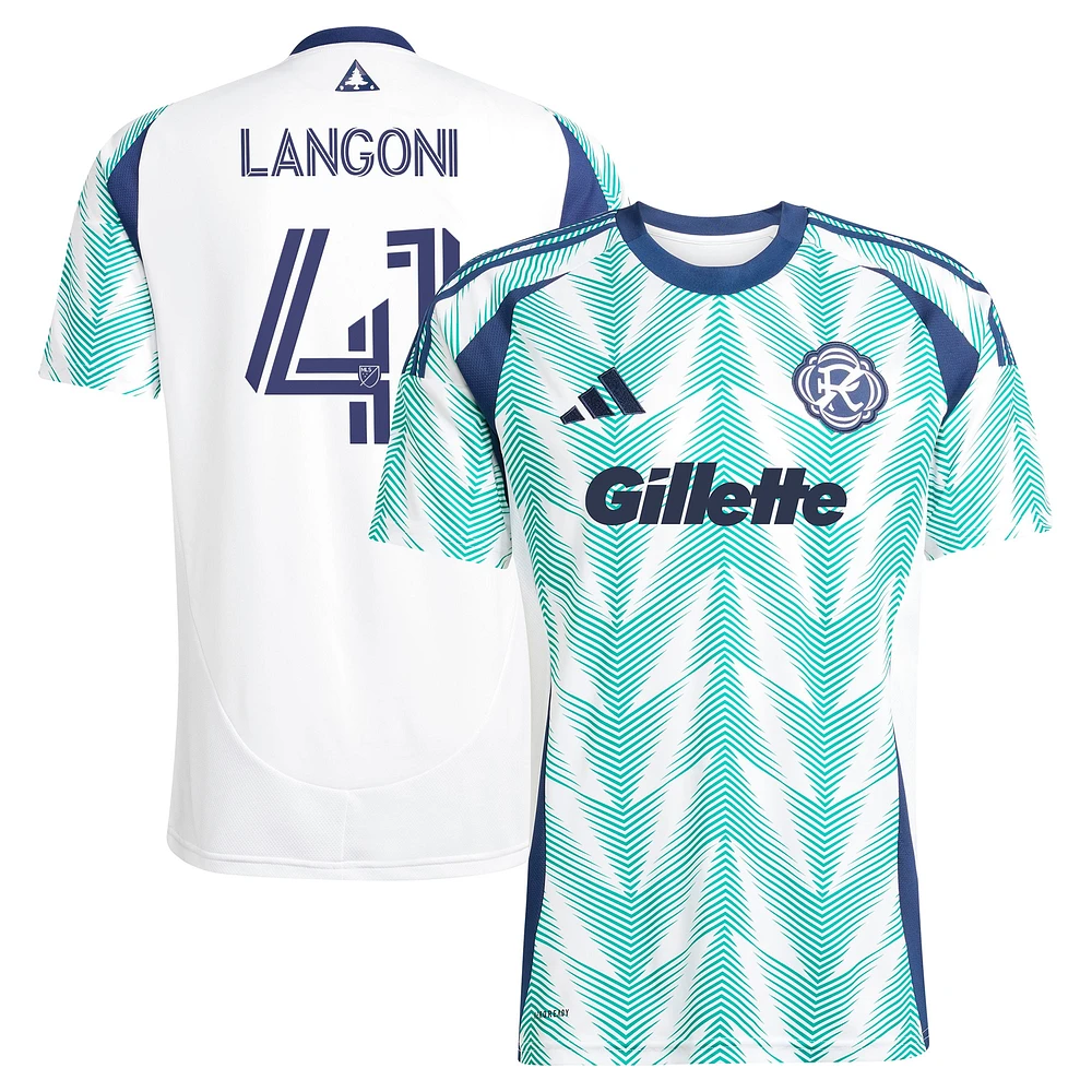 Maillot réplique de joueur adidas Luca Langoni blanc New England Revolution 2025 Eastern White Pine x Flag of pour homme
