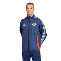 Men's adidas Navy/White New England Revolution 2025 Anthem Reversible Full-Zip Jacket