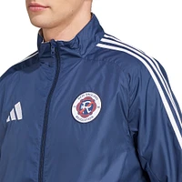 Men's adidas Navy/White New England Revolution 2025 Anthem Reversible Full-Zip Jacket
