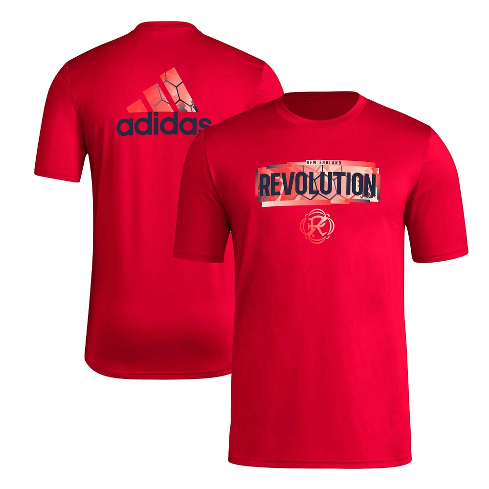 T-shirt adidas rouge New England Revolution Local Pop AEROREADY pour hommes