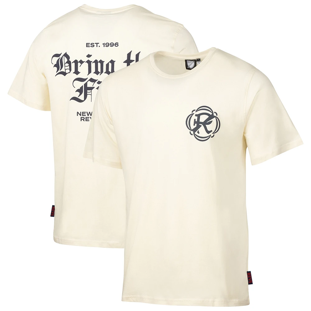 Men's  Cream New England Revolution Team Script Relaxed T-Shirt