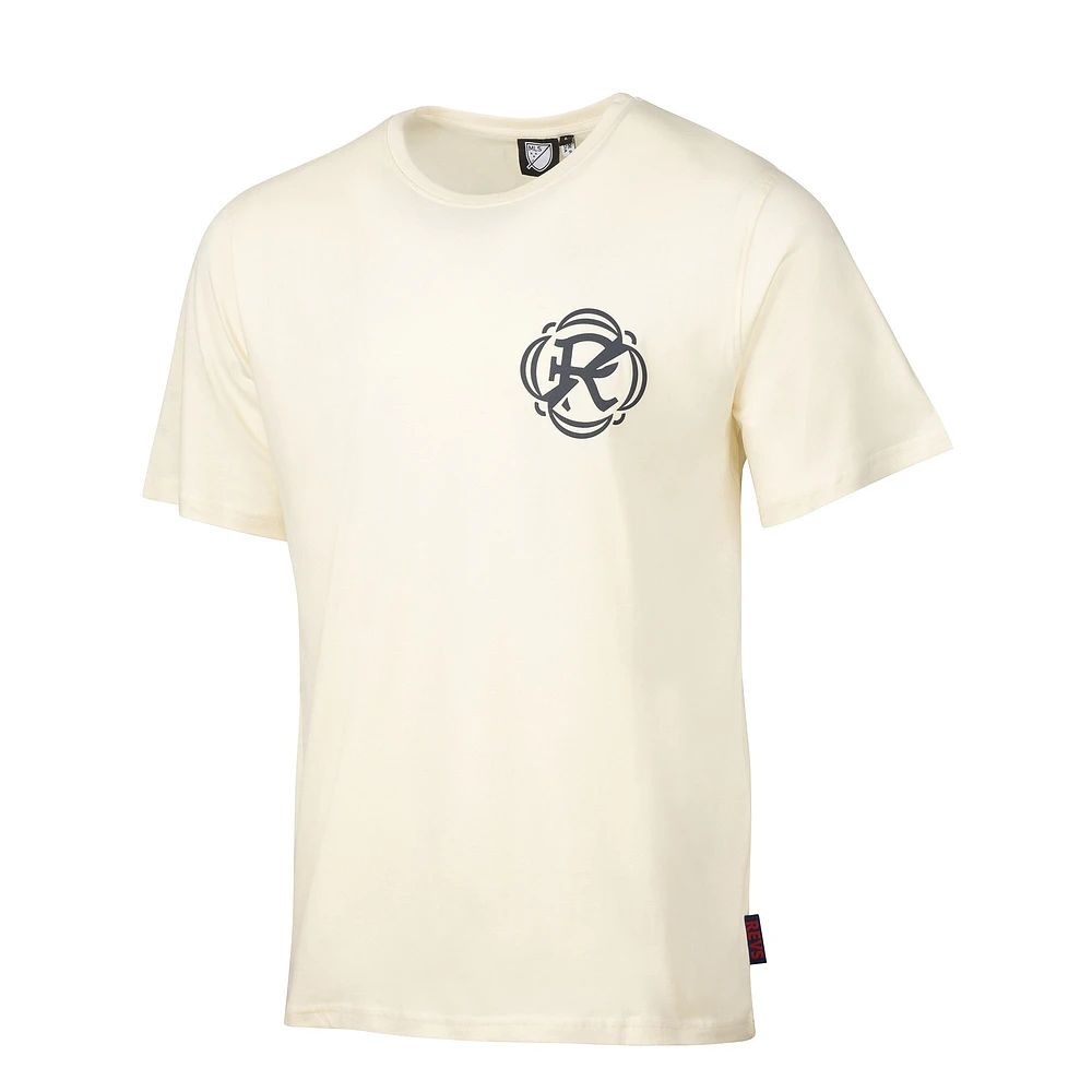 Men's  Cream New England Revolution Team Script Relaxed T-Shirt