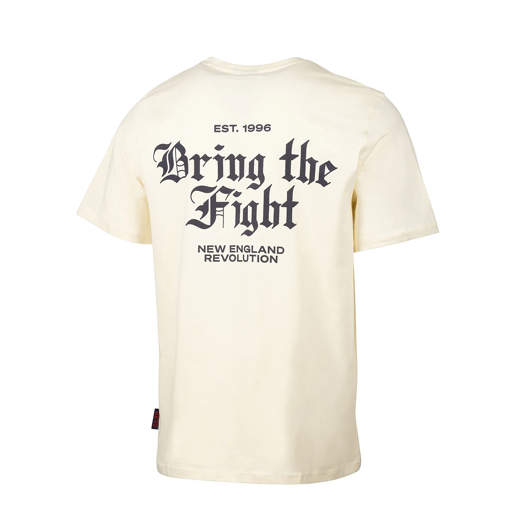 Men's  Cream New England Revolution Team Script Relaxed T-Shirt