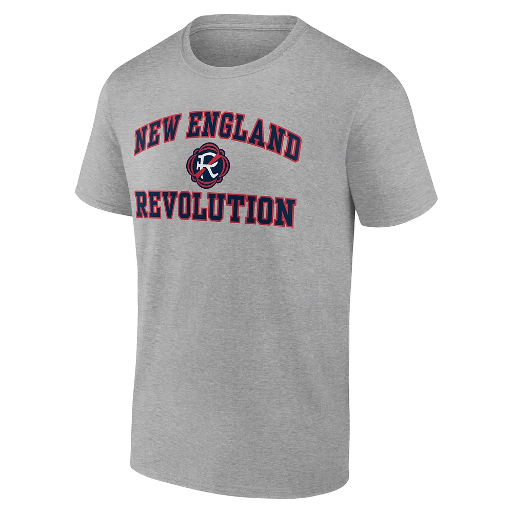 T-shirt gris avec logo Fanatics New England Revolution pour hommes