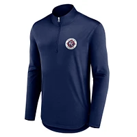 Men's Fanatics Navy New England Revolution Iconic Quarter-Zip Jacket