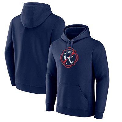 Men's Fanatics  Navy New England Revolution Team Logo Fleece Pullover Hoodie
