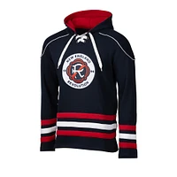 Men's Navy New England Revolution  Jersey Hook Hockey Pullover Hoodie