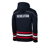 Men's Navy New England Revolution  Jersey Hook Hockey Pullover Hoodie