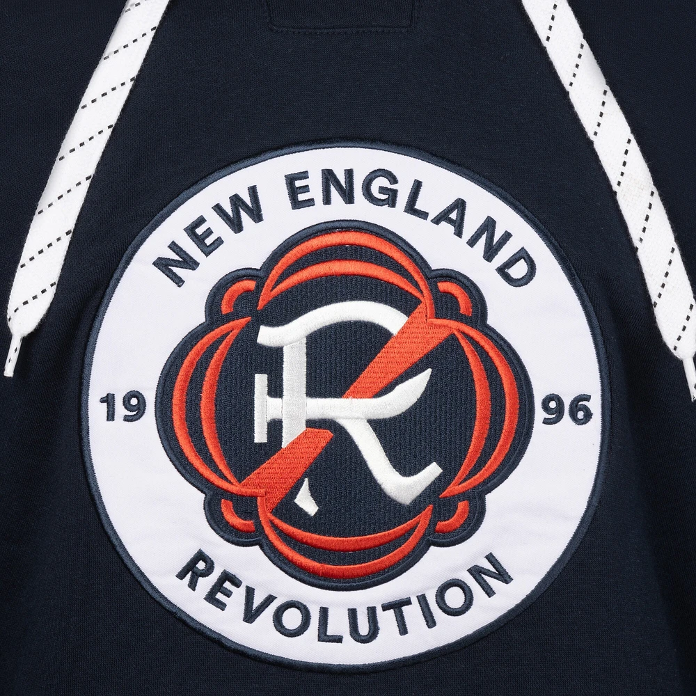 Men's Navy New England Revolution  Jersey Hook Hockey Pullover Hoodie