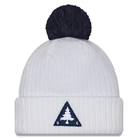 Men's New Era  White New England Revolution 2025 Jersey Hook Cuffed Knit Hat with Pom